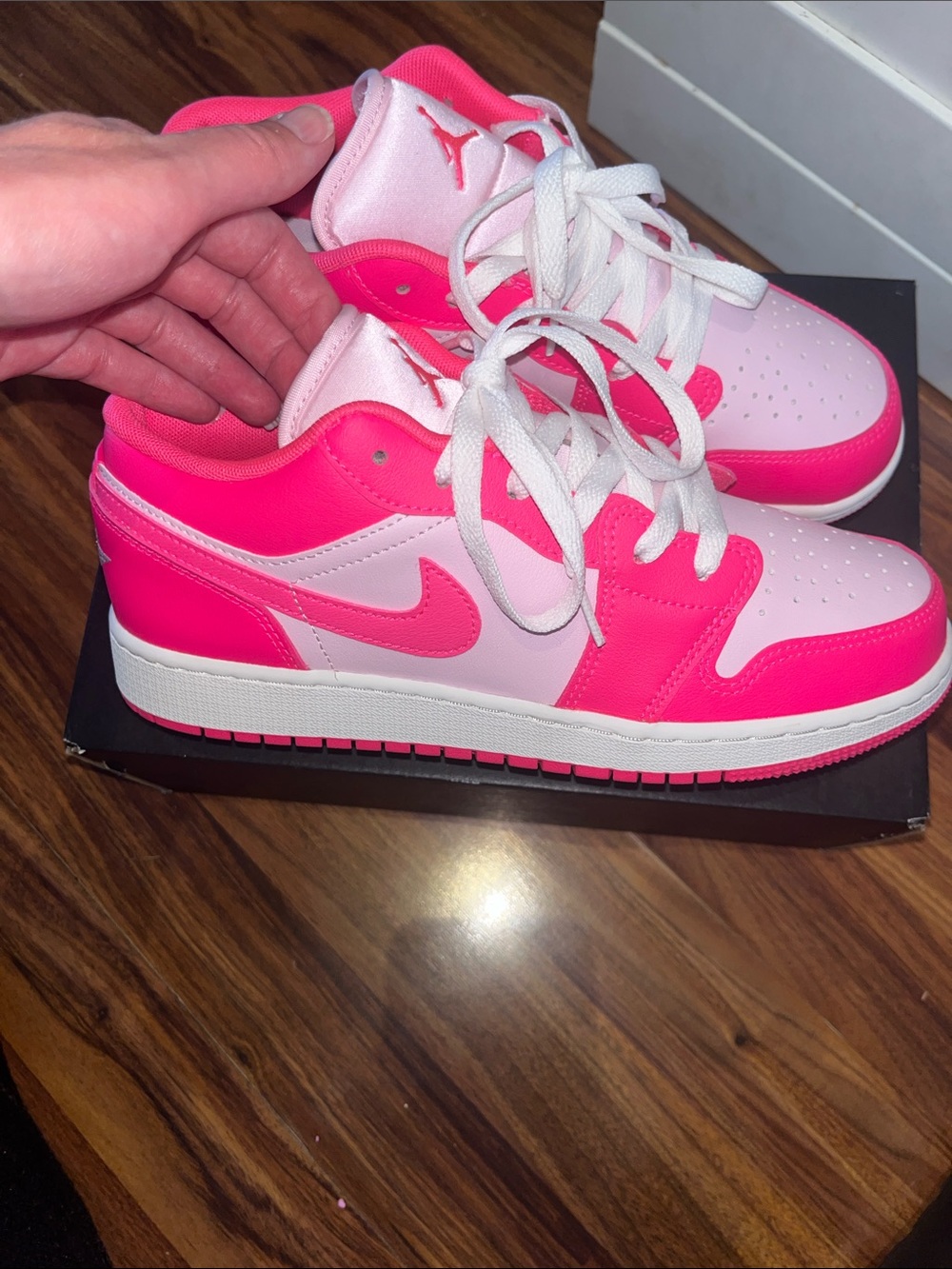 Nike Air Jordan Low Top Sneakers - Light Pink & Hot Pink. Brand New. Youth 6.5 - Picture 2 of 9